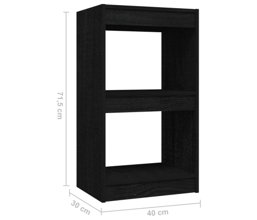 Estantería madera maciza de pino negro 40x30x71,5 cm