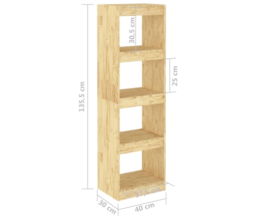 Estantería divisor de espacios madera de pino 40x30x135,5 cm