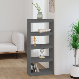 Estantería/divisor de espacios madera pino gris 60x30x135,5cm