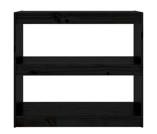 vidaXL Estantería/divisor de espacios madera pino negro 80x30x71,5 cm