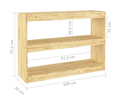 Estantería divisor de espacios madera de pino 100x30x71,5 cm