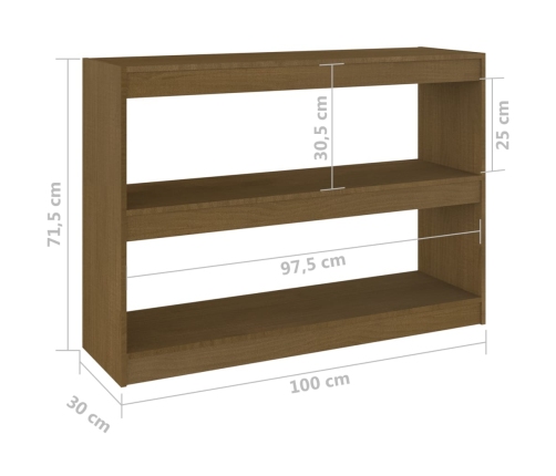 Estantería/divisor de espacios madera pino miel 100x30x71,5 cm