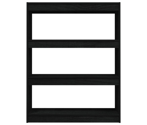 Estantería divisor de espacios madera pino negro 100x30x103 cm