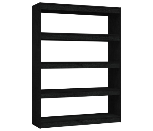 Estantería divisor de espacios madera pino negro 100x30x135,5cm