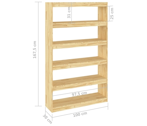 vidaXL Estantería/divisor de espacios madera de pino 100x30x167,5 cm