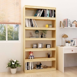 Estantería/divisor de espacios madera maciza pino 100x30x200 cm