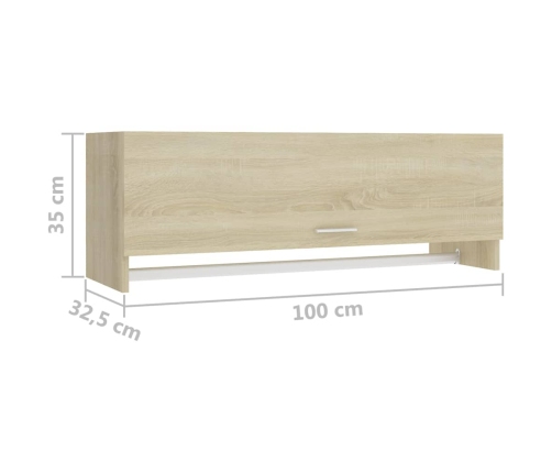 Armario de madera contrachapada roble Sonoma 100x32,5x35 cm