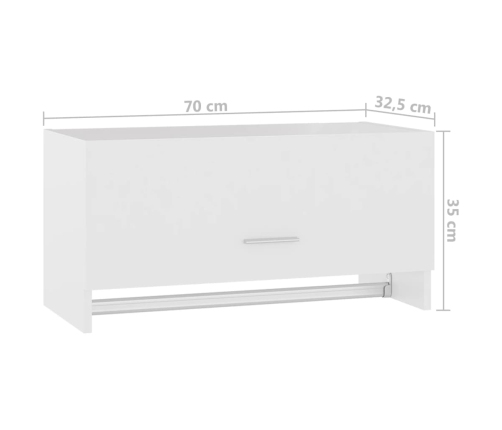 Armario de madera contrachapada blanco 70x32,5x35 cm