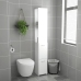 Armario de baño madera contrachapada blanco 25x26,5x170 cm