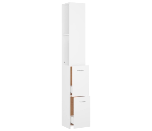 Armario de baño madera contrachapada blanco 25x26,5x170 cm