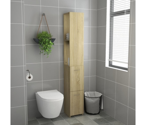 Armario de baño madera contrachapada roble Sonoma 25x26,5x170cm