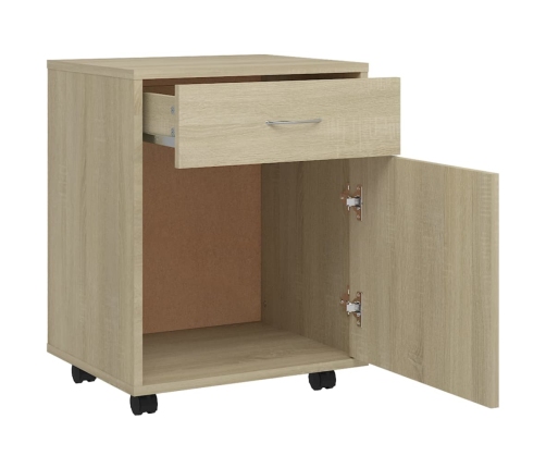 Armario con ruedas madera contrachapada roble Sonoma 45x38x54cm