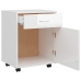 Armario ruedas madera contrachapada blanco brillante 45x38x54cm