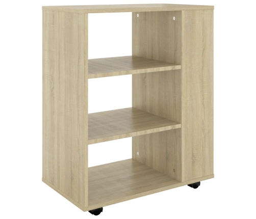 Armario con ruedas madera contrachapada roble Sonoma 60x35x75cm