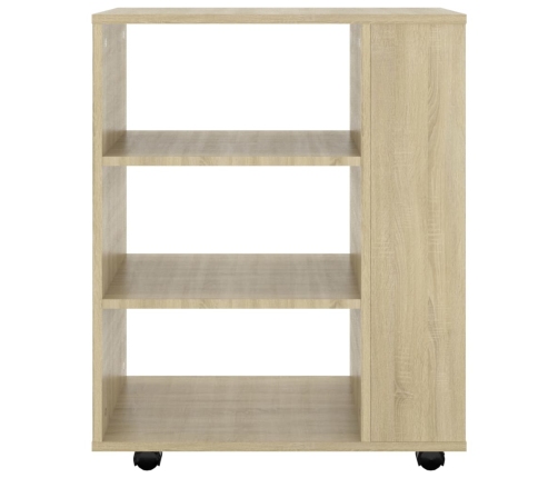 Armario con ruedas madera contrachapada roble Sonoma 60x35x75cm