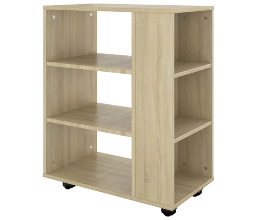 Armario con ruedas madera contrachapada roble Sonoma 60x35x75cm