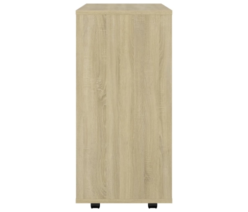 Armario con ruedas madera contrachapada roble Sonoma 60x35x75cm