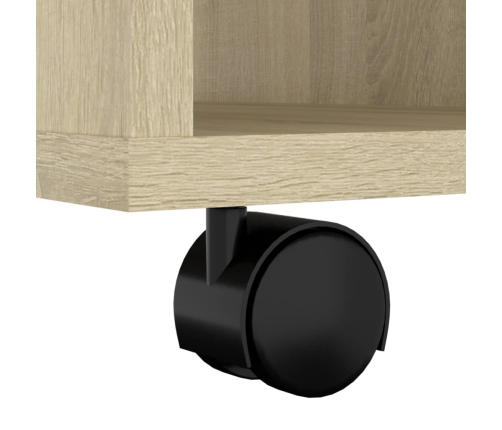 Armario con ruedas madera contrachapada roble Sonoma 60x35x75cm