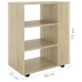 Armario con ruedas madera contrachapada roble Sonoma 60x35x75cm