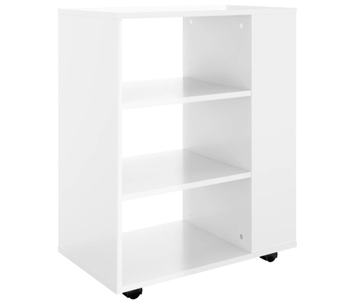 Armario ruedas madera contrachapada blanco brillante 60x35x75cm