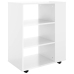 Armario ruedas madera contrachapada blanco brillante 60x35x75cm