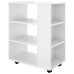 Armario ruedas madera contrachapada blanco brillante 60x35x75cm