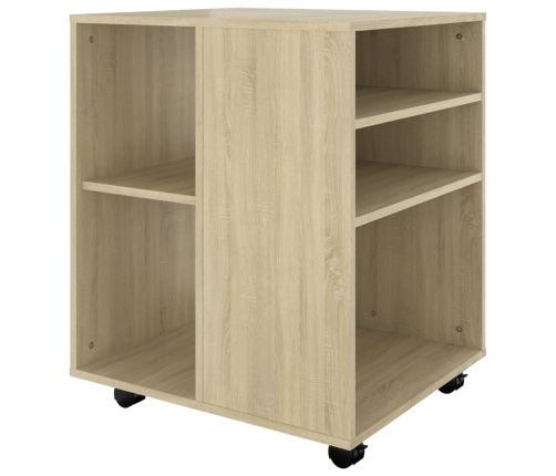 Armario con ruedas madera contrachapada roble Sonoma 60x53x72cm