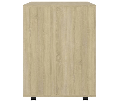 Armario con ruedas madera contrachapada roble Sonoma 60x53x72cm