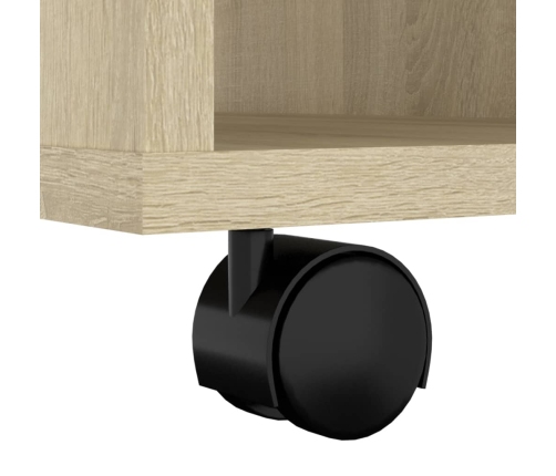 Armario con ruedas madera contrachapada roble Sonoma 60x53x72cm