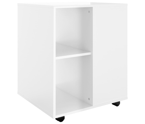 Armario ruedas madera contrachapada blanco brillante 60x53x72cm