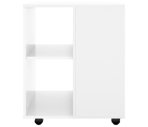 Armario ruedas madera contrachapada blanco brillante 60x53x72cm