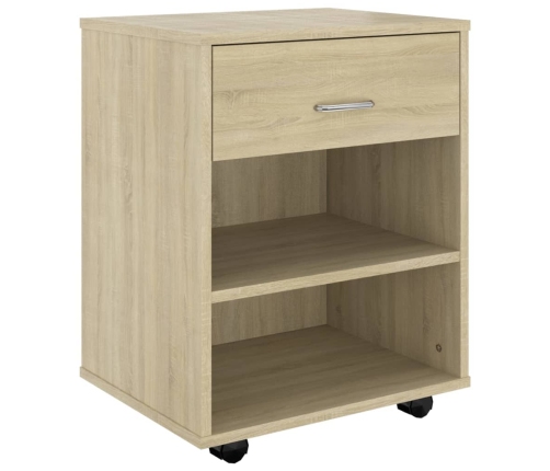 Armario con ruedas madera contrachapada roble Sonoma 46x36x59cm