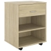 Armario con ruedas madera contrachapada roble Sonoma 46x36x59cm