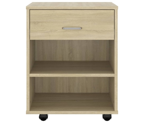 Armario con ruedas madera contrachapada roble Sonoma 46x36x59cm