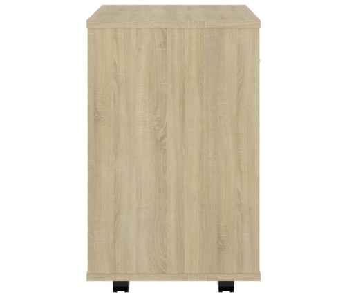 Armario con ruedas madera contrachapada roble Sonoma 46x36x59cm