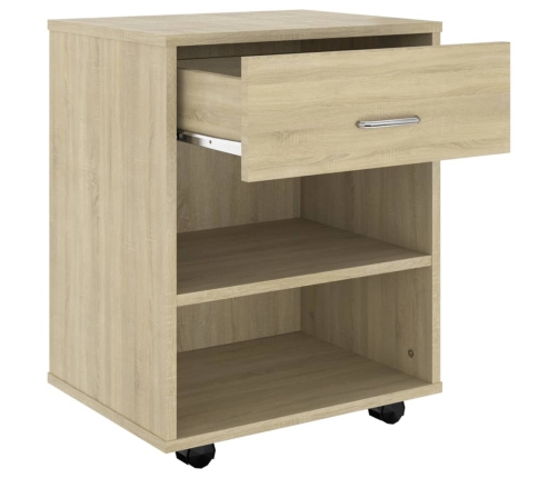 Armario con ruedas madera contrachapada roble Sonoma 46x36x59cm