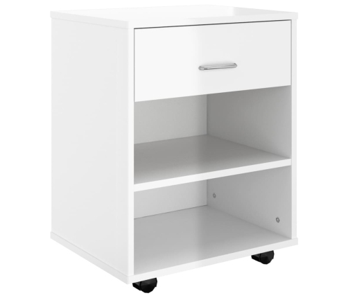 Armario ruedas madera contrachapada blanco brillante 46x36x59cm