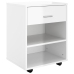 Armario ruedas madera contrachapada blanco brillante 46x36x59cm