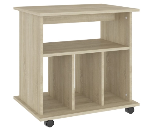 Armario con ruedas madera contrachapada roble Sonoma 60x45x60cm