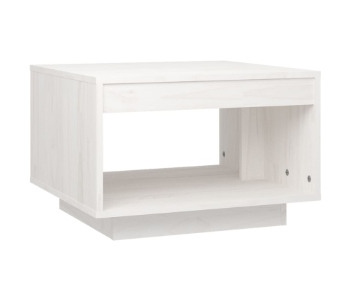 vidaXL Mesa de centro de madera maciza de pino blanco 50x50x33,5 cm