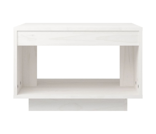 vidaXL Mesa de centro de madera maciza de pino blanco 50x50x33,5 cm