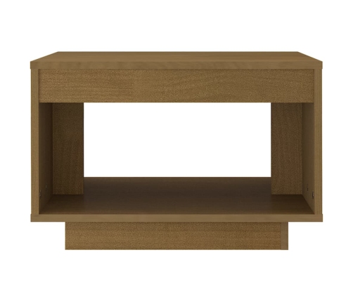 vidaXL Mesa de centro madera maciza de pino marrón miel 50x50x33,5 cm