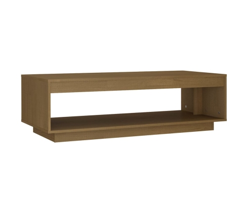 vidaXL Mesa de centro de madera maciza pino marrón miel 110x50x33,5 cm