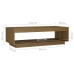 vidaXL Mesa de centro de madera maciza pino marrón miel 110x50x33,5 cm