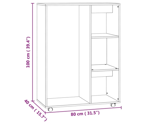 Armario madera de ingeniería color roble Sonoma 80x40x110 cm