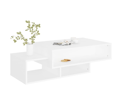 Mesa de centro madera contrachapada blanco 105x55x32 cm