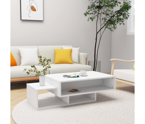 Mesa de centro madera contrachapada blanco 105x55x32 cm