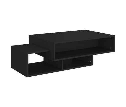 Mesa de centro madera ingeniería negra 105x55x32 cm