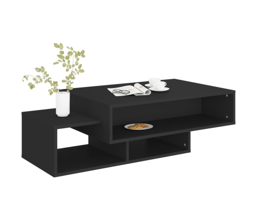 Mesa de centro madera ingeniería negra 105x55x32 cm