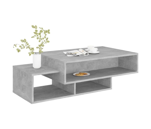 vidaXL Mesa de centro madera de ingeniería gris hormigón 105x55x32 cm